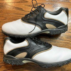 Mens Footjoy Golf Shoes Contour Series 54031 White Black Leather Sz 13m